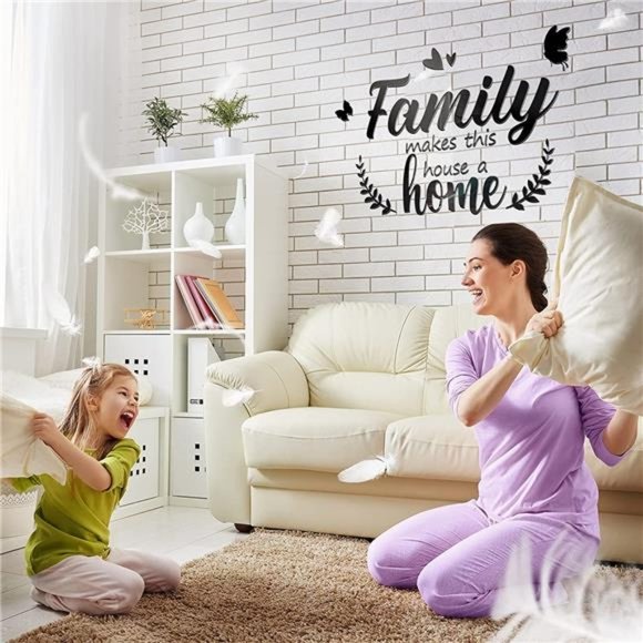 3D Acrylic Mirror Decal Wall Decor Stickers Family Letter Quotes Wall Stickers - Picture 7 of 7